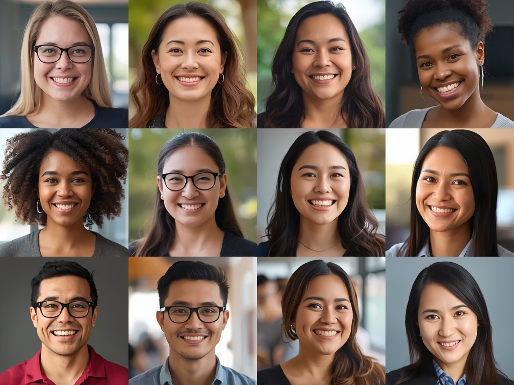 A collage of diverse individuals from different walks of life,