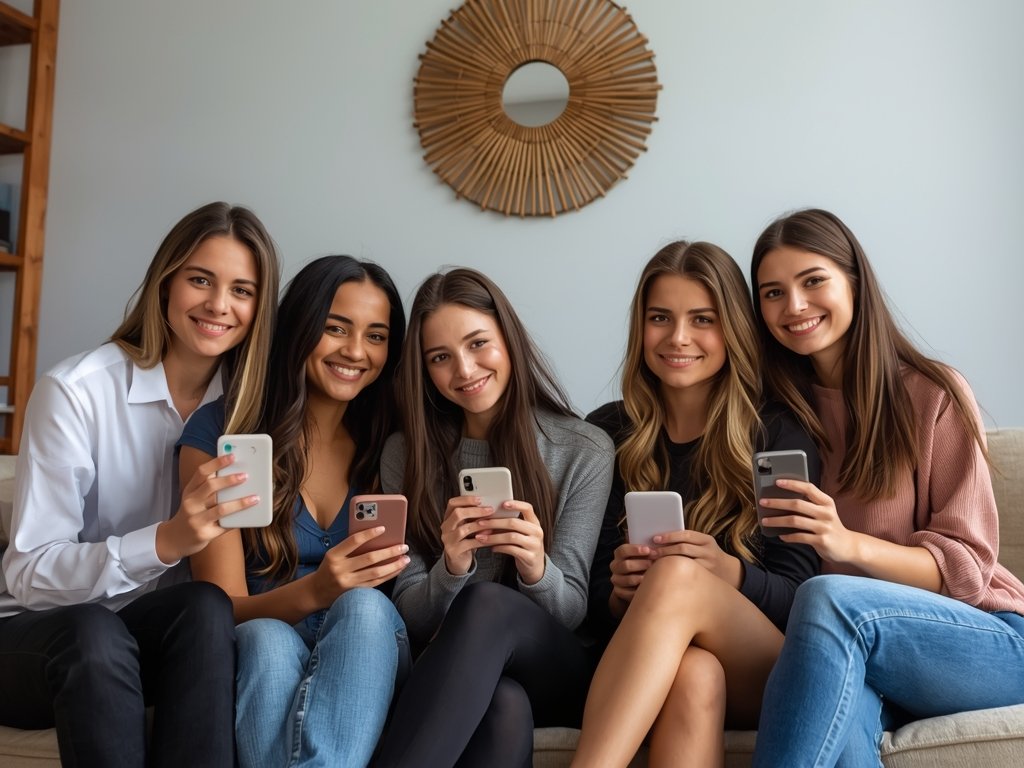 A group of diverse friends sharing their experiences and success