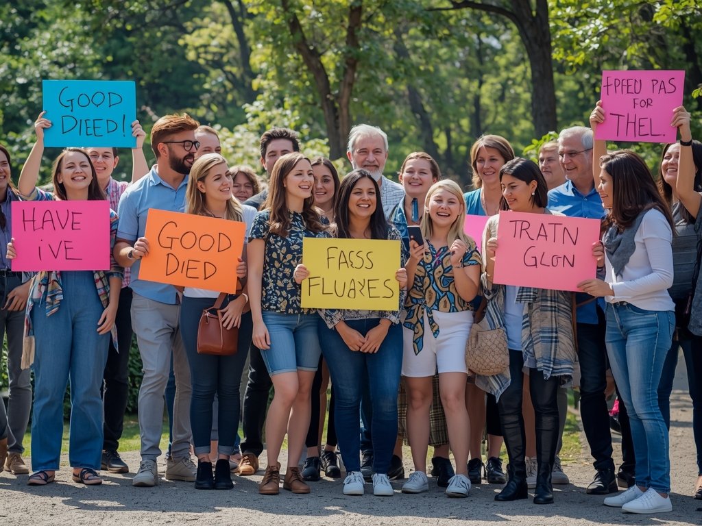 A group of people of all ages and backgrounds, gathered