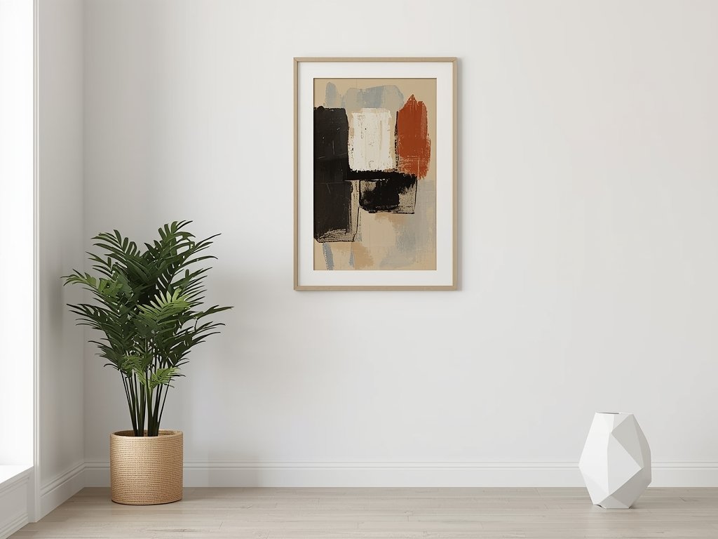 A minimalist living room with carefully curated decor—a single piece