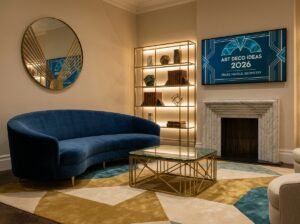 Art Deco Living Room Ideas 2026: Brass, Marble, Geometry
