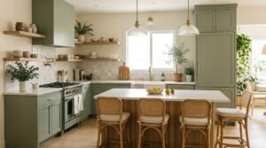 Modern Sage Green and Cream Kitchen Design: Achieving a Soft Organic Aesthetic