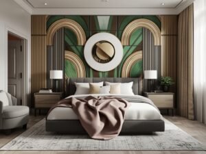 Neo Deco Bedroom Ideas with Geometric Details and Chrome Finishes