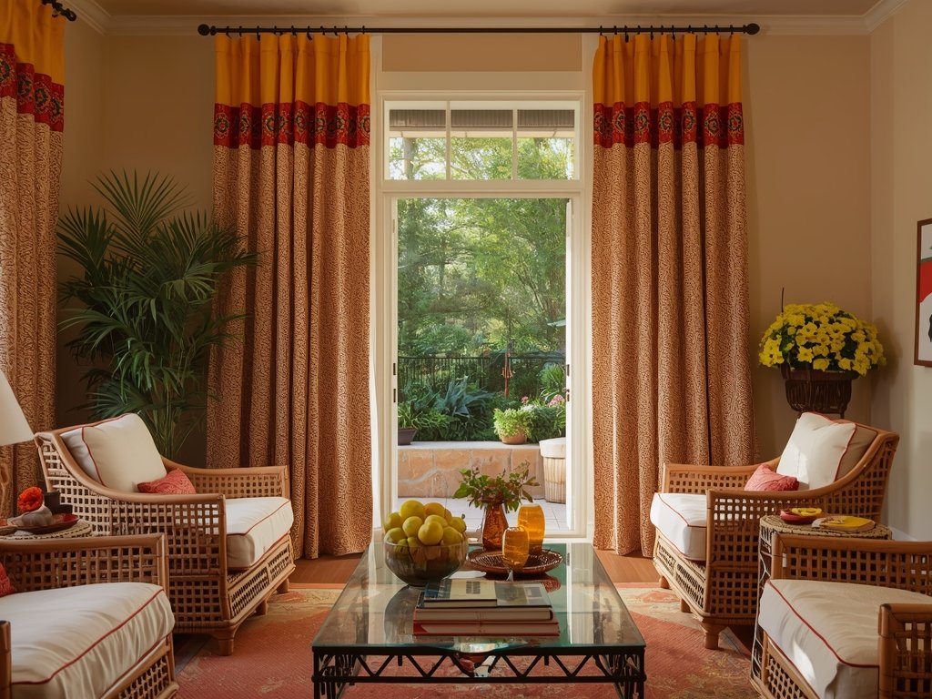Bold Curtains with African Patterns