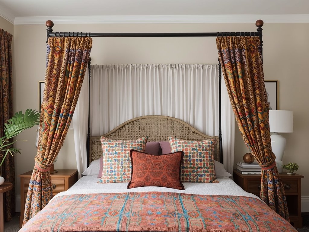 Canopy Beds with African Textiles
