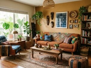 Afrobohemian Living Room Ideas with Nigerian Textiles