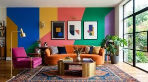 18 Bold Color Blocking Wall Ideas for Maximalist Living Rooms